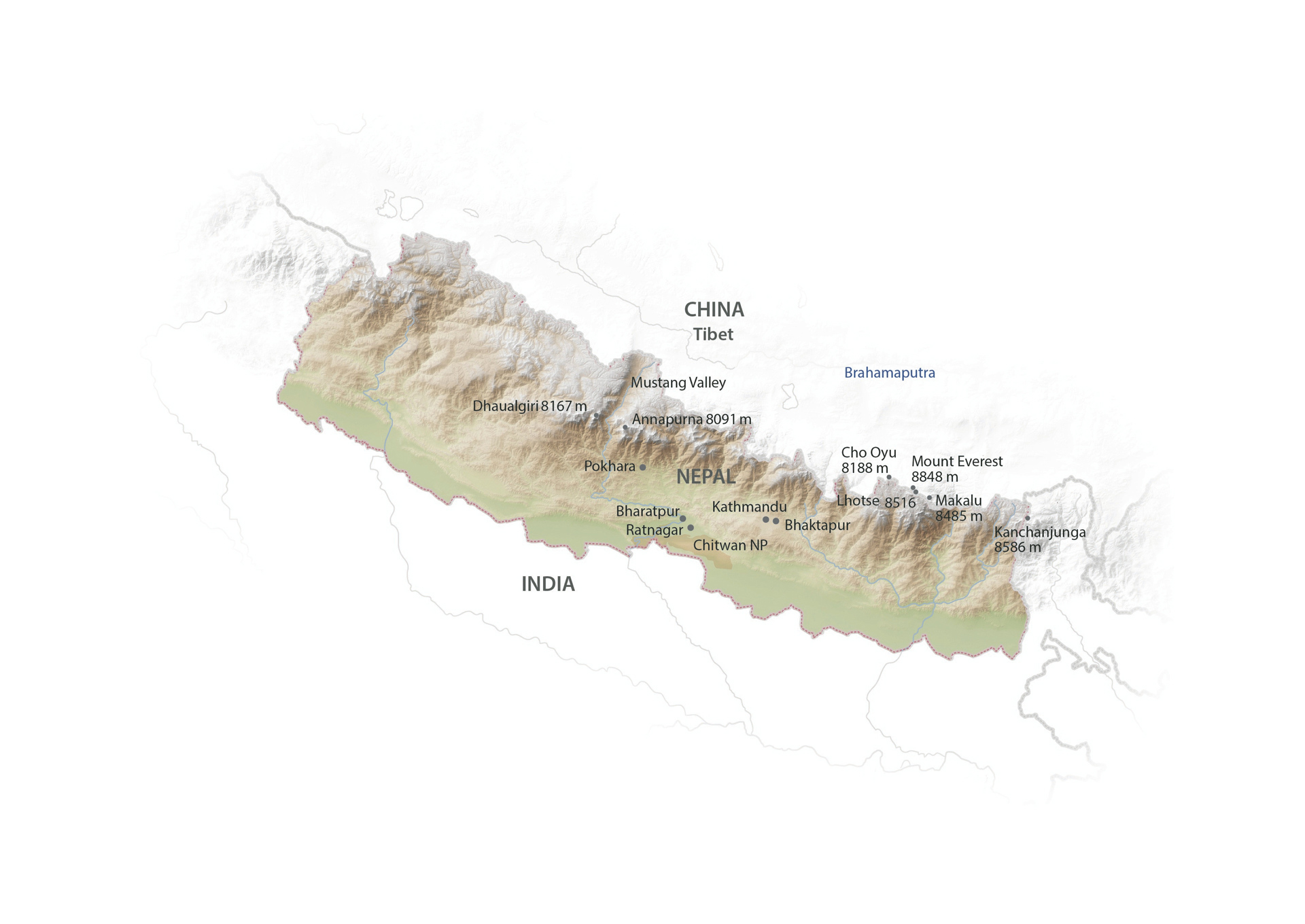 Nepal Landkarte