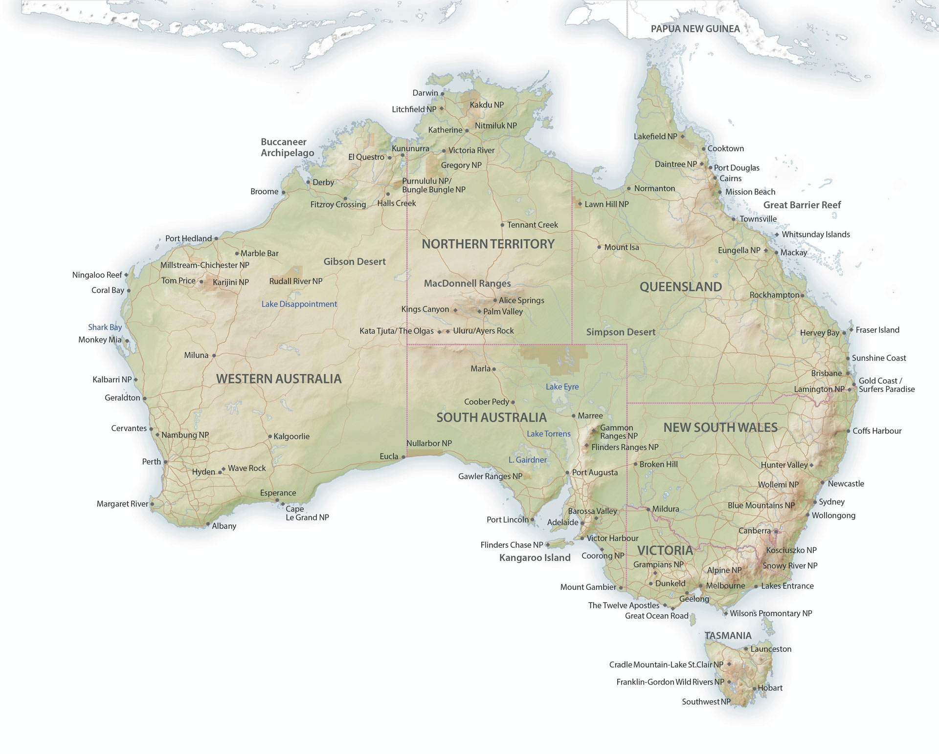 Australien Kontinent und Landkarte