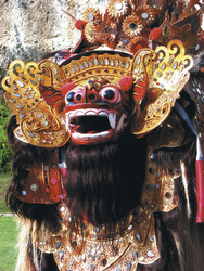 Löwenmaske des Barong-Tanzes