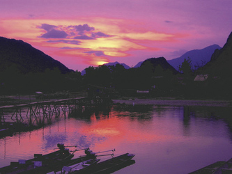 Sonneuntergang in Siphandon