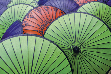 Traditionelle Schirme in Myanmar