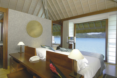Schlafzimmer mit Blick auf Lagune
