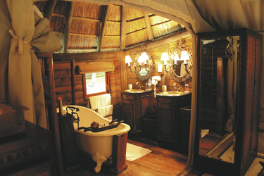 Das Badezimmer im Safarizelt
