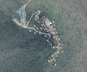 Luftbild der Lodge