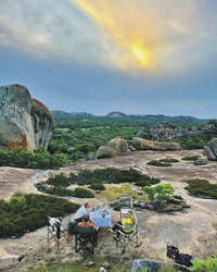 Sonnenuntergang in der Felslandschaft von Matobo Hills